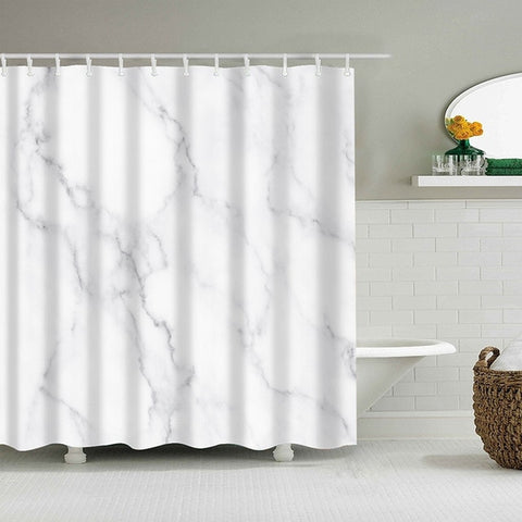 Image of Waterproof Shower Curtains Fabric Polyester Marble Stripes Printing Shower Curtains 5 Color Available Bathroom Shower Curtains