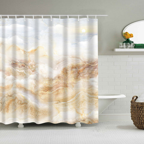 Image of Waterproof Shower Curtains Fabric Polyester Marble Stripes Printing Shower Curtains 5 Color Available Bathroom Shower Curtains
