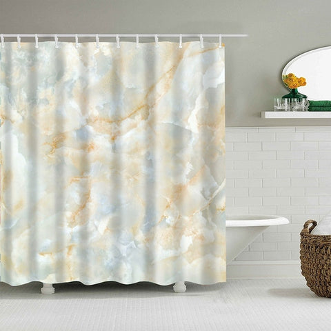 Image of Waterproof Shower Curtains Fabric Polyester Marble Stripes Printing Shower Curtains 5 Color Available Bathroom Shower Curtains