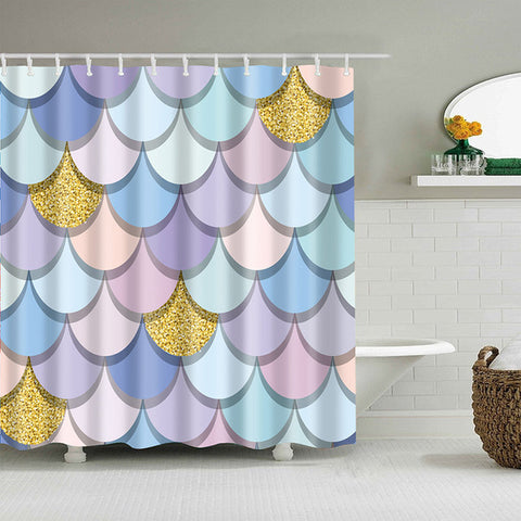 Image of Waterproof Shower Curtains Fabric Polyester Marble Stripes Printing Shower Curtains 5 Color Available Bathroom Shower Curtains