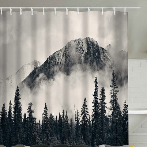 Image of Sea Turtle Print Waterproof Shower Curtain Polyester Fabric Bath Curtain Octopus Washable Home Bath Decor Curtains With 12 Hooks