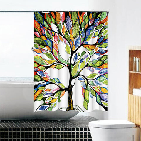 Image of Sea Turtle Print Waterproof Shower Curtain Polyester Fabric Bath Curtain Octopus Washable Home Bath Decor Curtains With 12 Hooks