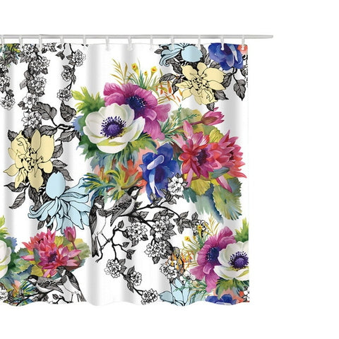 Image of Sea Turtle Print Waterproof Shower Curtain Polyester Fabric Bath Curtain Octopus Home Bathroom Curtains with 12 Hooks