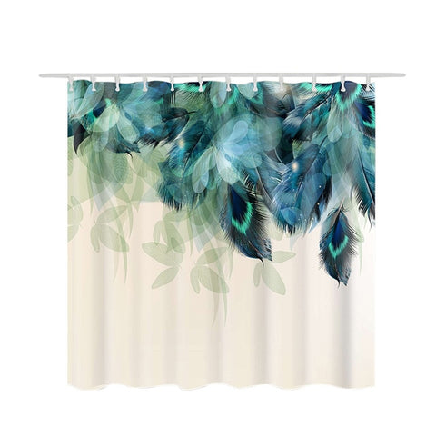 Image of Sea Turtle Print Waterproof Shower Curtain Polyester Fabric Bath Curtain Octopus Home Bathroom Curtains with 12 Hooks