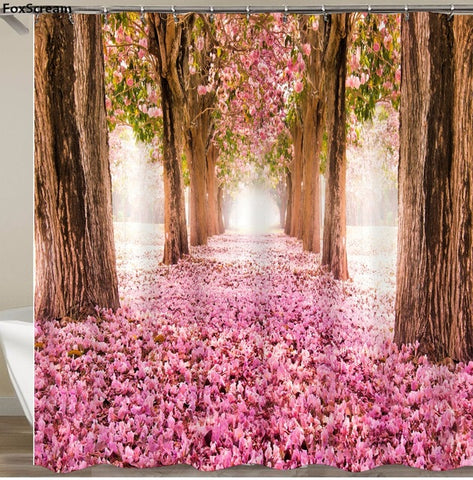 Image of 2019 Scene Version Multi-styles 3D HD Digital Printed Shower Curtains Waterproof Moisture-proof Bathroom Curtains Case tende