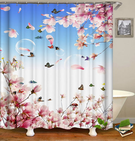 Image of 2019 Scene Version Multi-styles 3D HD Digital Printed Shower Curtains Waterproof Moisture-proof Bathroom Curtains Case tende