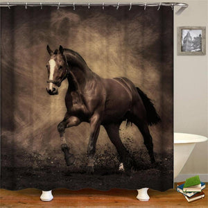 Retro West Cowboy Boots Hat Horses Waterproof Fabric Polyester Shower Curtains