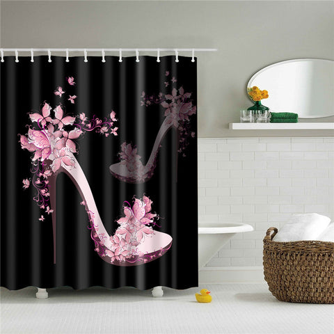 Image of Flowers Poster Shower Curtains Waterproof Polyester Fabric Bath Screen Curtain for Home Decoration Bathroom Curtain