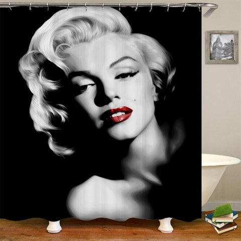 Image of King African American Lovers Couple Shower Curtains Painting Art Bath Curtain Liner Waterproof Polyester Bathroom With Hooks