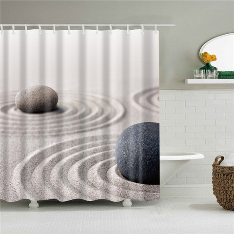 Image of Desert Stone Shower Curtains for Bathroom HD 3D Printing Waterproof Curtains Fabric Polyester Bath Screen Home Decoration