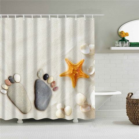 Image of Desert Stone Shower Curtains for Bathroom HD 3D Printing Waterproof Curtains Fabric Polyester Bath Screen Home Decoration