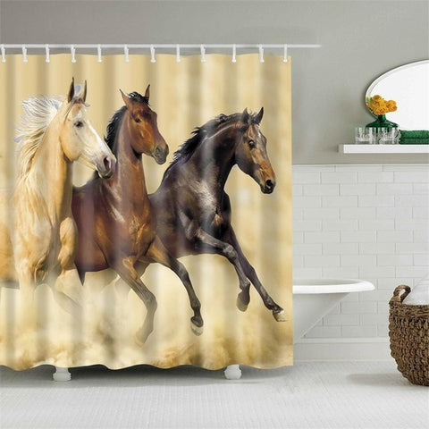 Image of Retro West Cowboy Boots Hat Horses Waterproof Fabric Polyester Shower Curtains