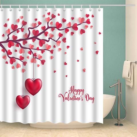 Image of Urijk 1PC Flower Waterproof Shower Curtains for Bath Fabric Liner Solid Bathroom Curtains Shower Curtains With 12 Hooks