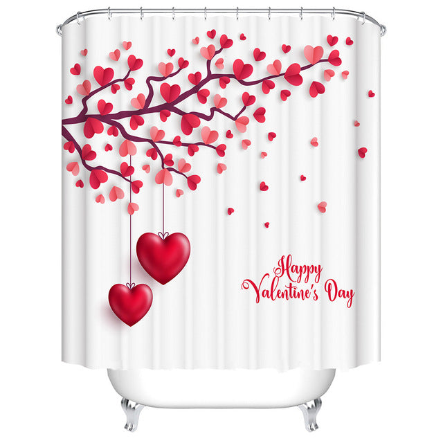 Urijk 1PC Flower Waterproof Shower Curtains for Bath Fabric Liner Solid Bathroom Curtains Shower Curtains With 12 Hooks
