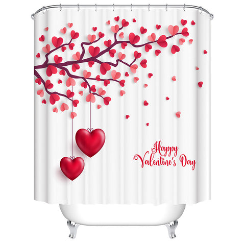 Image of Urijk 1PC Flower Waterproof Shower Curtains for Bath Fabric Liner Solid Bathroom Curtains Shower Curtains With 12 Hooks