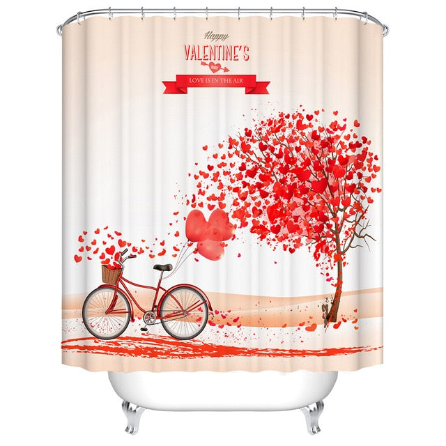 Urijk 1PC Flower Waterproof Shower Curtains for Bath Fabric Liner Solid Bathroom Curtains Shower Curtains With 12 Hooks