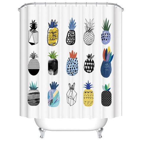 Image of Urijk 1PC Flower Waterproof Shower Curtains for Bath Fabric Liner Solid Bathroom Curtains Shower Curtains With 12 Hooks