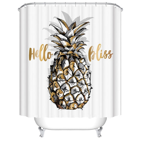 Image of Urijk 1PC Flower Waterproof Shower Curtains for Bath Fabric Liner Solid Bathroom Curtains Shower Curtains With 12 Hooks