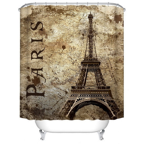 Image of Urijk 1PC Flower Waterproof Shower Curtains for Bath Fabric Liner Solid Bathroom Curtains Shower Curtains With 12 Hooks