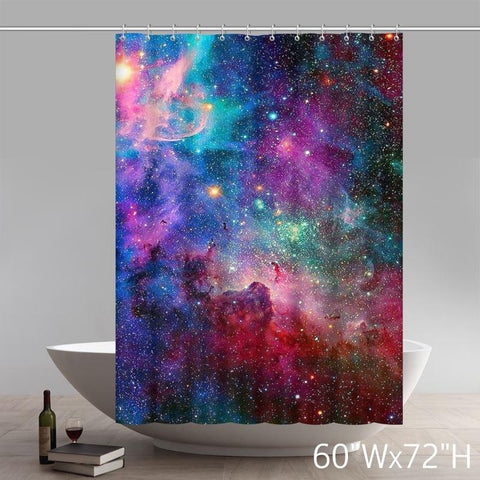 Image of Personalized custom Liberty Art Rainbow Galaxy Space Shower Curtain