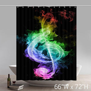 Liberty Art The Forward Colorful Fire Music Notes Custom Shower Curtain