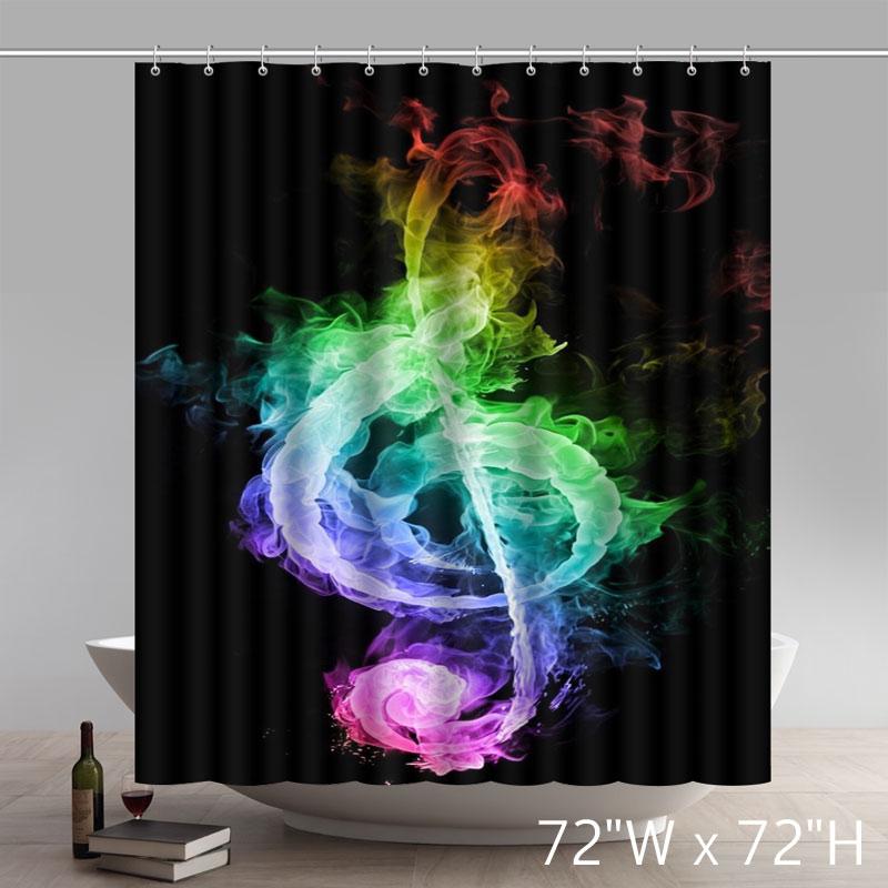 Liberty Art The Forward Colorful Fire Music Notes Custom Shower Curtain