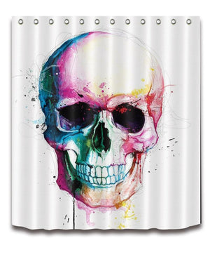 Colorful Halloween Skull Shower Curtains Skeleton Scary Eyes Fabric Bathroom Curtains Polyester