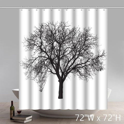 Image of Tree Design Peva Curtain for Bathroom Waterproof Odorless Shower Curtains