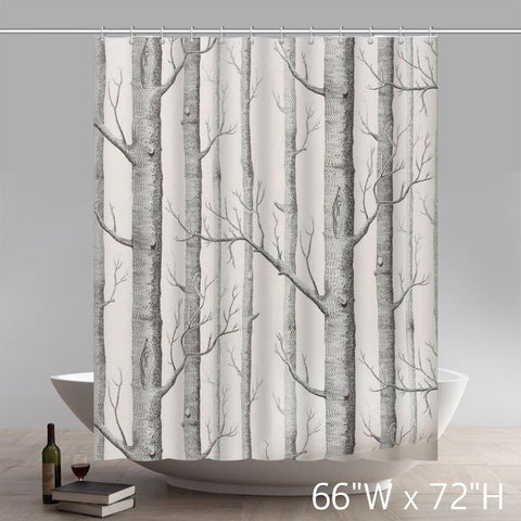 Image of Liberty Art Birch Home Tree Waterproof Polyester Shower Curtains