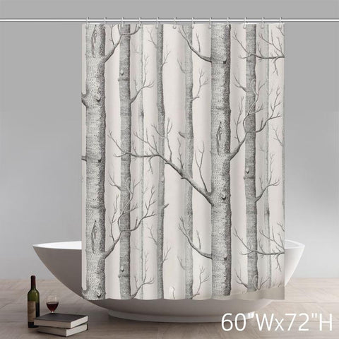 Image of Liberty Art Birch Home Tree Waterproof Polyester Shower Curtains