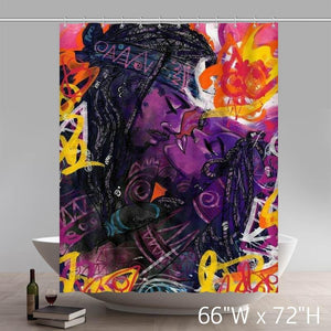 Black Women Art Chiamaka God Is Gorgeous HairBlack Artists Bathroom Kitchen Shower Curtains Custom