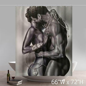 Lock and Key X-Change by Kevin Williams WAK Art Print Poster African American Black Art Print Shower Curtains