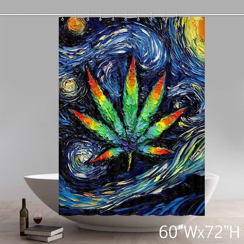 Marijuana Pot Leaf Art Shower Curtains Custom