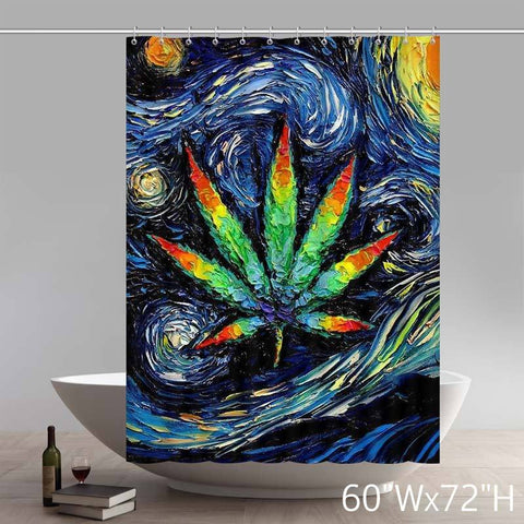 Image of Marijuana Pot Leaf Art Shower Curtains Custom