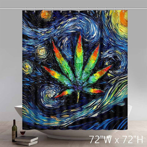 Image of Marijuana Pot Leaf Art Shower Curtains Custom