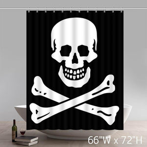 Skull And Crossbones Patch Shower Curtains