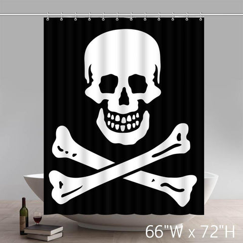 Image of Skull And Crossbones Patch Shower Curtains