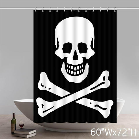 Image of Skull And Crossbones Patch Shower Curtains