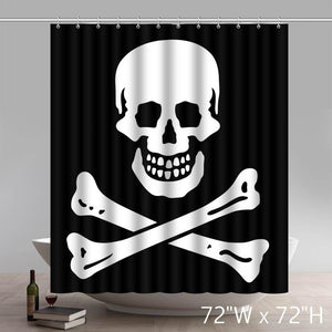 Skull And Crossbones Patch Shower Curtains
