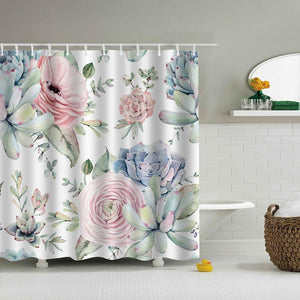 Nordic Peacocks Feather Pattern Shower Curtain Color Creative Design  Bathroom Decoration With Hook Waterproof Polyester Screen