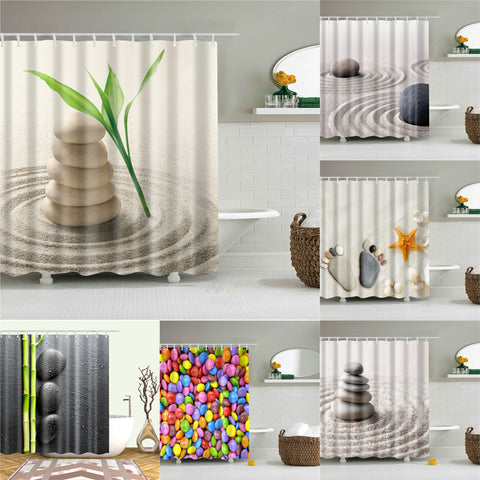 Image of Desert Stone Shower Curtains for Bathroom HD 3D Printing Waterproof Curtains Fabric Polyester Bath Screen Home Decoration