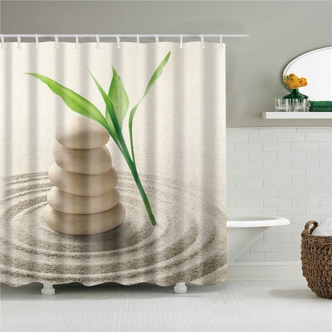Image of Desert Stone Shower Curtains for Bathroom HD 3D Printing Waterproof Curtains Fabric Polyester Bath Screen Home Decoration